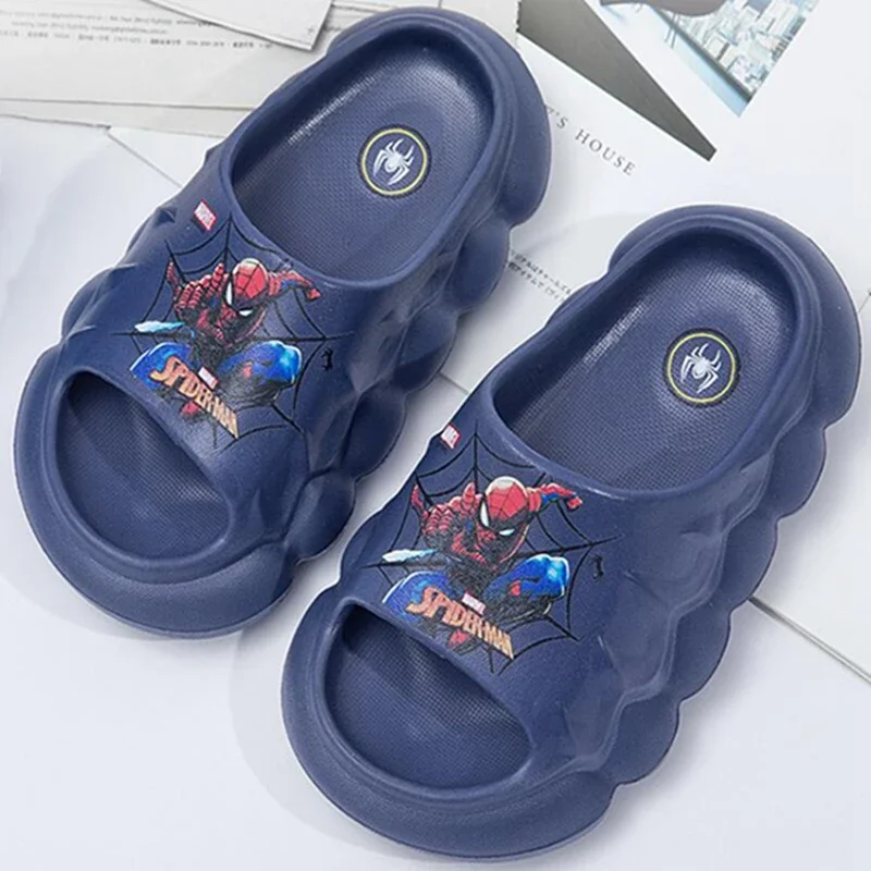 Boys Kids Summer Shoes Girls Home Slippers Toddler Cartoon Spiderman Captain America Beach Bath Sandals Children Indoor Slippers