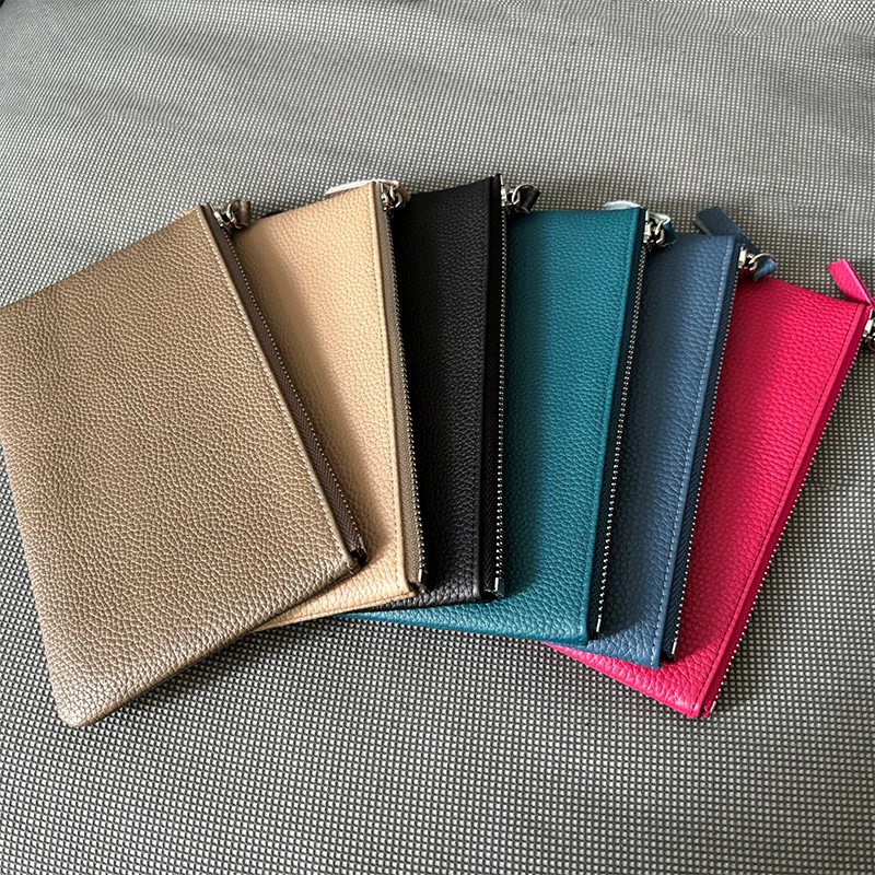 100% Top Cow Leather Fashion Women Small Wallet For Ladies Zipper Card Purse Key Storage Bag High Quality  Short Wallet Female