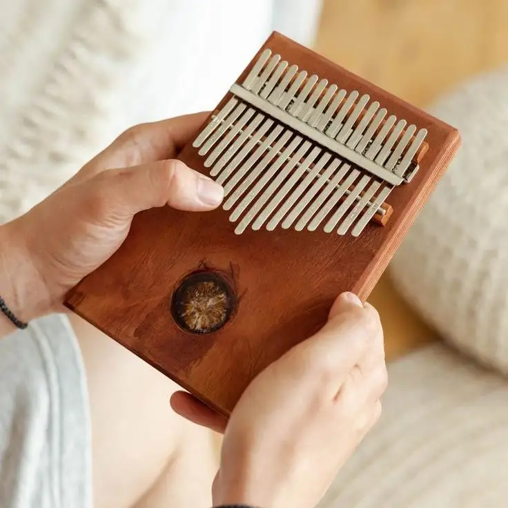 Kalimba Thumb Piano 17 Keys Wooden Portable Mbira Finger Percussion Instrument Gifts for Adults & Beginners