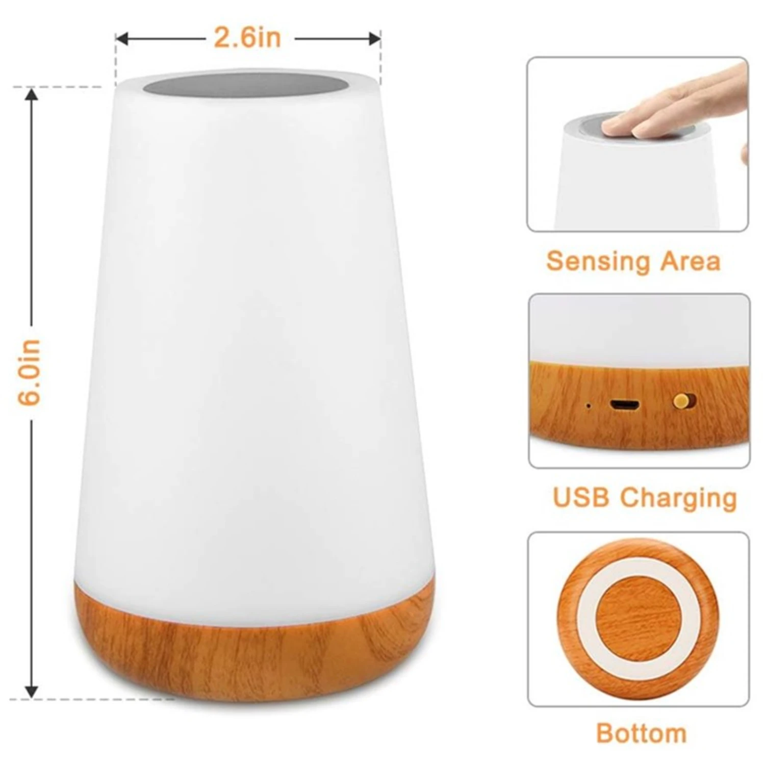 Veilleuse RVB aste portable avec télécommande, intensité variable, commande tactile, USB, veilleuse de chambre, 13 documents, nouveau