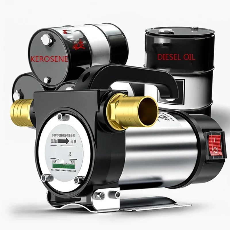 220V New Small Portable Reversible Electric Oil Pump 12V/24V/580W Stainless Steel Diesel/Kerosene Self-Priming Oil Suction Pump