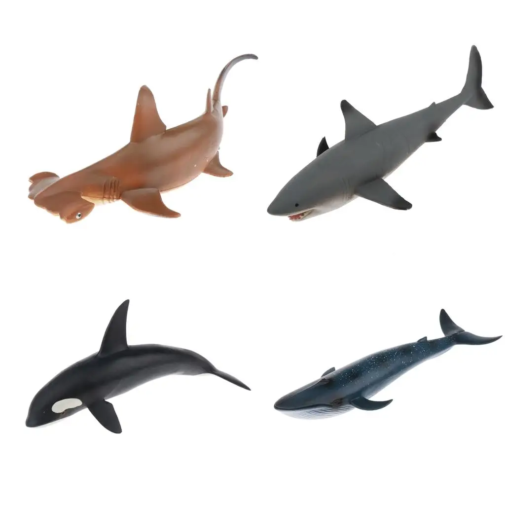 Educational Toy Realistic Ocean Animal Model PVC Shark Whale Figurines for Kids Cognitive Development and Home Decor Gift