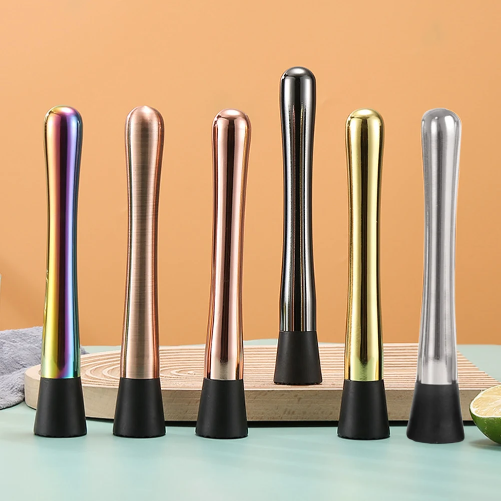 

1pcs 20.5cm Stainless Steel Ice Crusher Cocktail Muddler Ice Pounding Stick Milk Tea Lemon Fruit Hammer Barware Ice Breaker