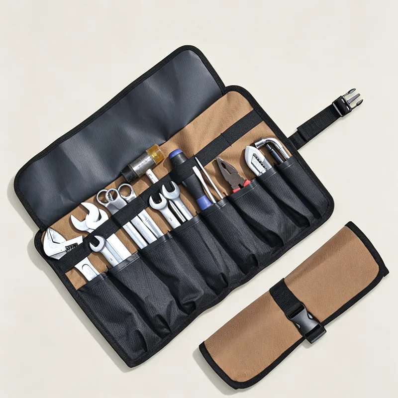 Oxford Cloth Roll Portable Pouch Bag Wrench Tool Foldable Spanner Hammer Camping Pocket Tool Storage Bag Toolkit