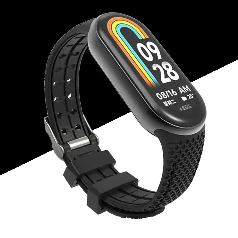 Silikonowy pasek do bransoletki Mi Band 8 gumowa bransoletka do zegarka zamiennik bransoletka na nadgarstek Smartwatch Correas do Xiaomi Mi Band 8