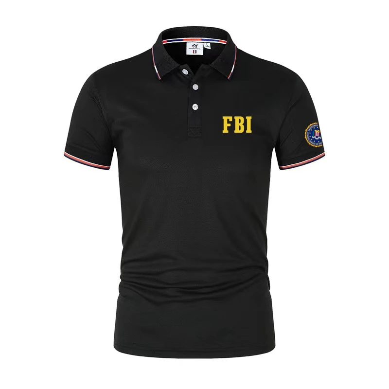 New brand, Men's summer T-shirt, POLO shirt, casual sports short sleeve, breathable, FBI, 2024