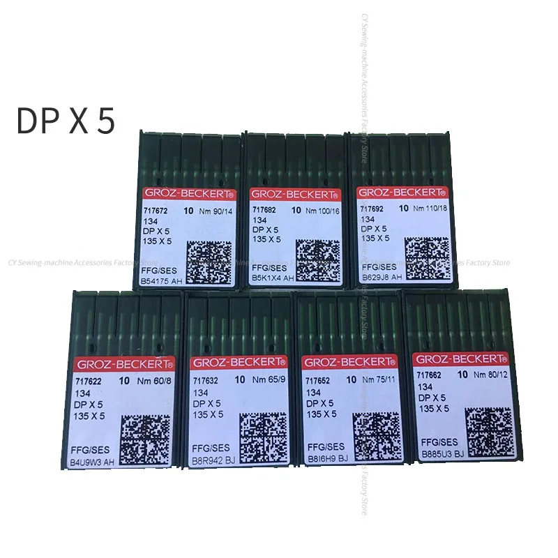 10PCS DPX5 DP*5 Groz-Beckert Gold Sliver Needles Gebsaj FFG/SES Heat-Proof Needle135*5 for Buttonholing Template DY Industrial