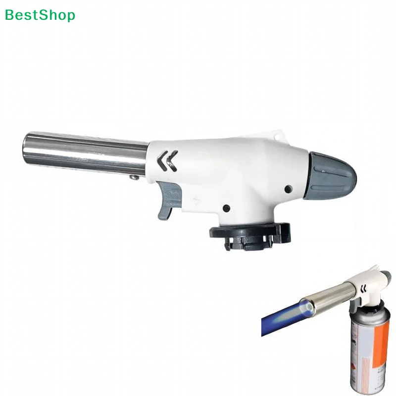 Portable Butane Gas Torch Adjustable High Heat Safe Ignition For Cooking Camping Welding Baking