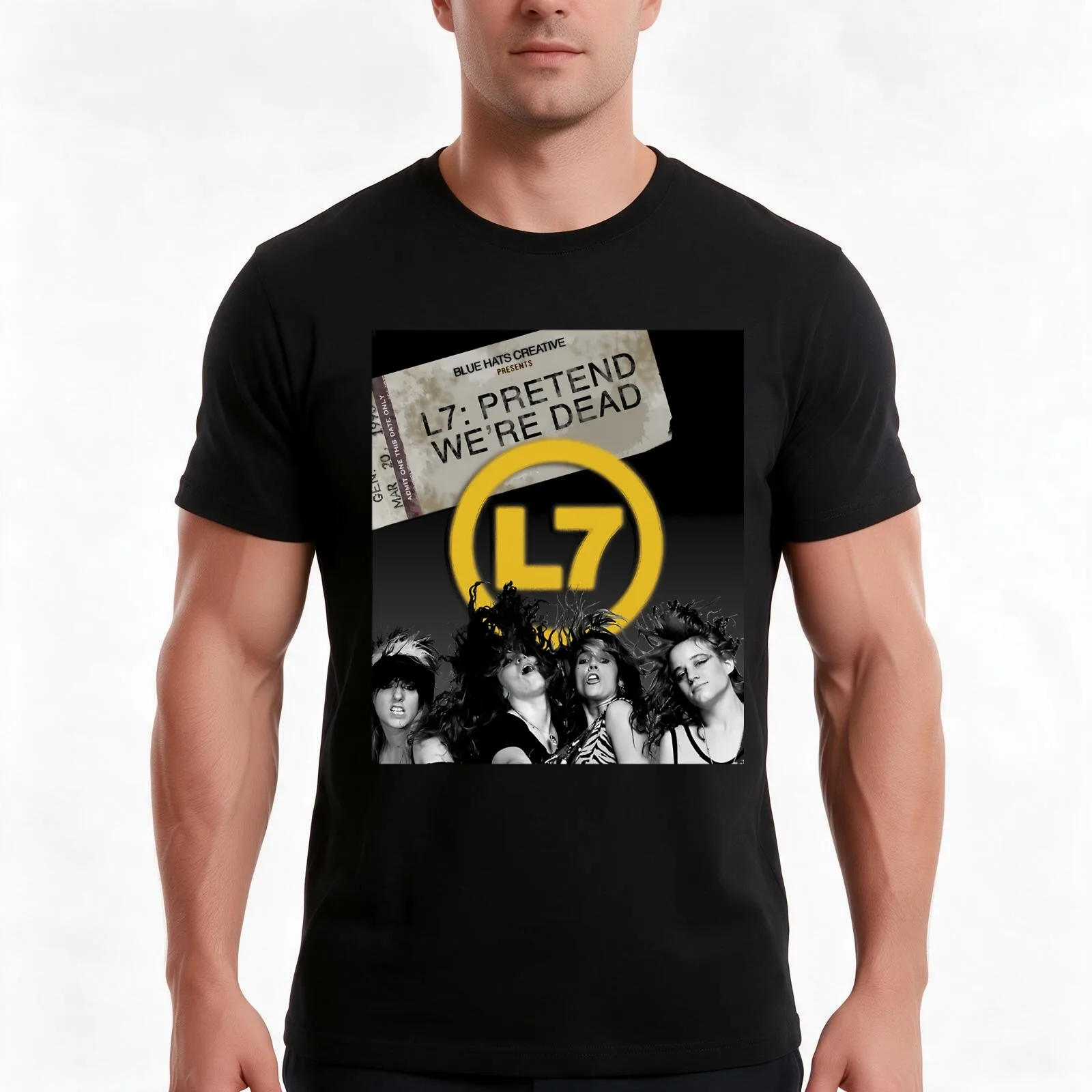 Pretend We Are Dead L7 T-Shirt, Summer Casual Cotton Tee, Oversized Streetwear Tops, Vintage Graphic Print, Unisex Men Women