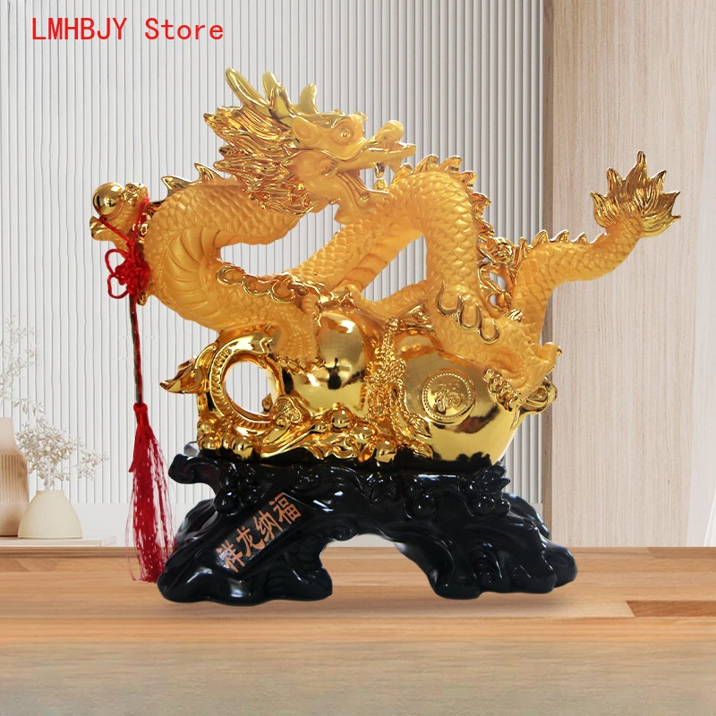 

LMHBJY Zodiac Dragon Decoration Qinglong Assisting Dragon Jewelry Gourd Office Decoration Opening Gift Dragon ornament