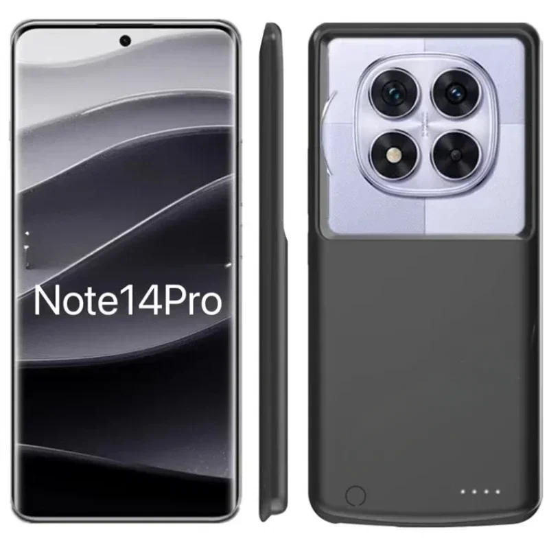 

Портативный защитный чехол-аккумулятор 10000 мАч для Xiaomi Note 14 Pro/14 Pro+ и Redmi Note 14, умный зарядный бокс