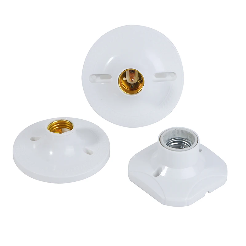 Household E27 LED Light Bulb Holder Round Socket Base Hanging Lamp Socket Base Industrial Ceiling Wall Light Base Holder 1pc