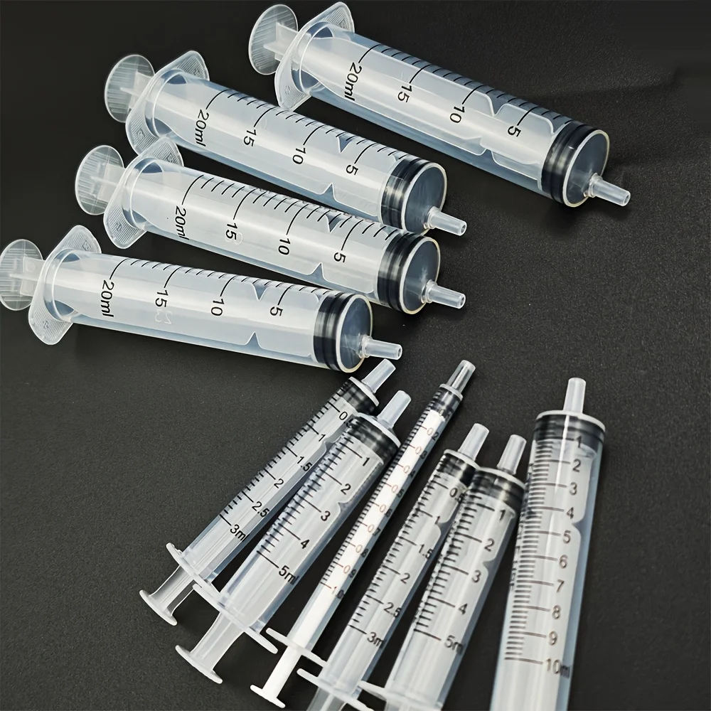 5 Stück/7 Stück 1ML/3ML/10ML/20ML/30ML/60ML Spritzen mit klarer Skala zum Klebstoffdosieren, Flüssigkeitsmessung, Tierfütterung, Tintennachfüllung – Detail 2