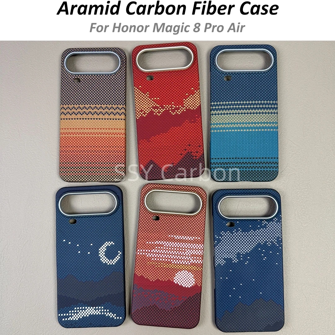 

Real Carbon fiber Case For Honor Magic 8 Pro Air Aramid fiber Slim design ultra thin Anti-fall Phone shell