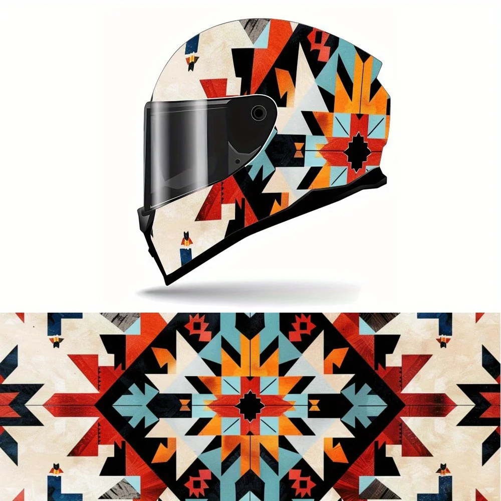 

Vivid Tribal Art Print Full Helmet Wrap Sticker Motorcycle Helmet Racing Graphic Decal Vinyl Wrap Helmet Decorative Sticker Wate