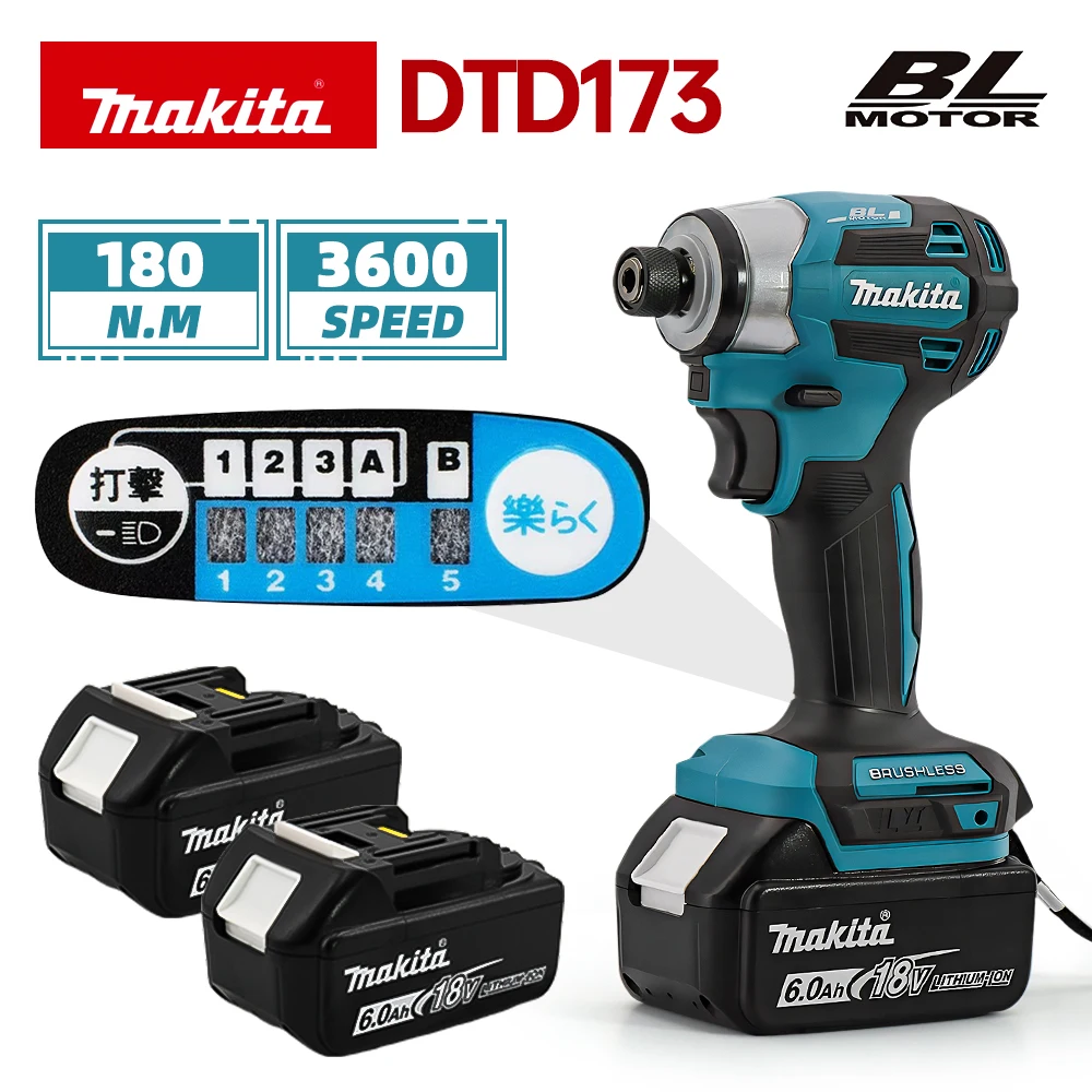 

Makita DTD173 Wireless Electric Screwdriver Brushless Impact Driver Drilling Wood Bolt Adjustable Variable-Speed Electric Tool