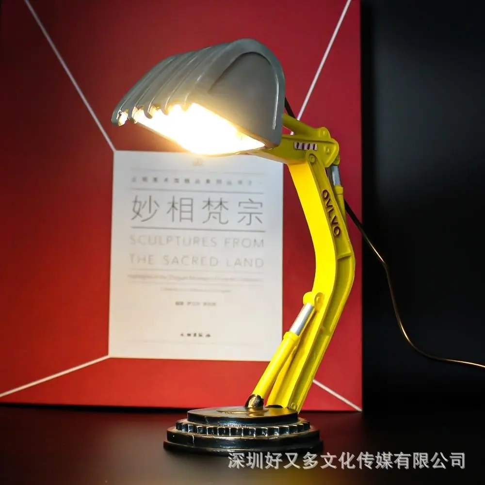 

Resin new product simulation rechargeable excavator desk lamp desktop decorative lamp