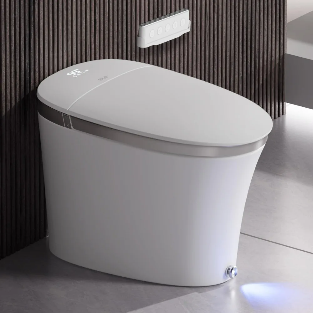 Smart Toilet with Powerful Flush, Auto Open/Close, Elongated Heated Seat, Instant Warm Water, High Speed Dryer Bidet Toilet