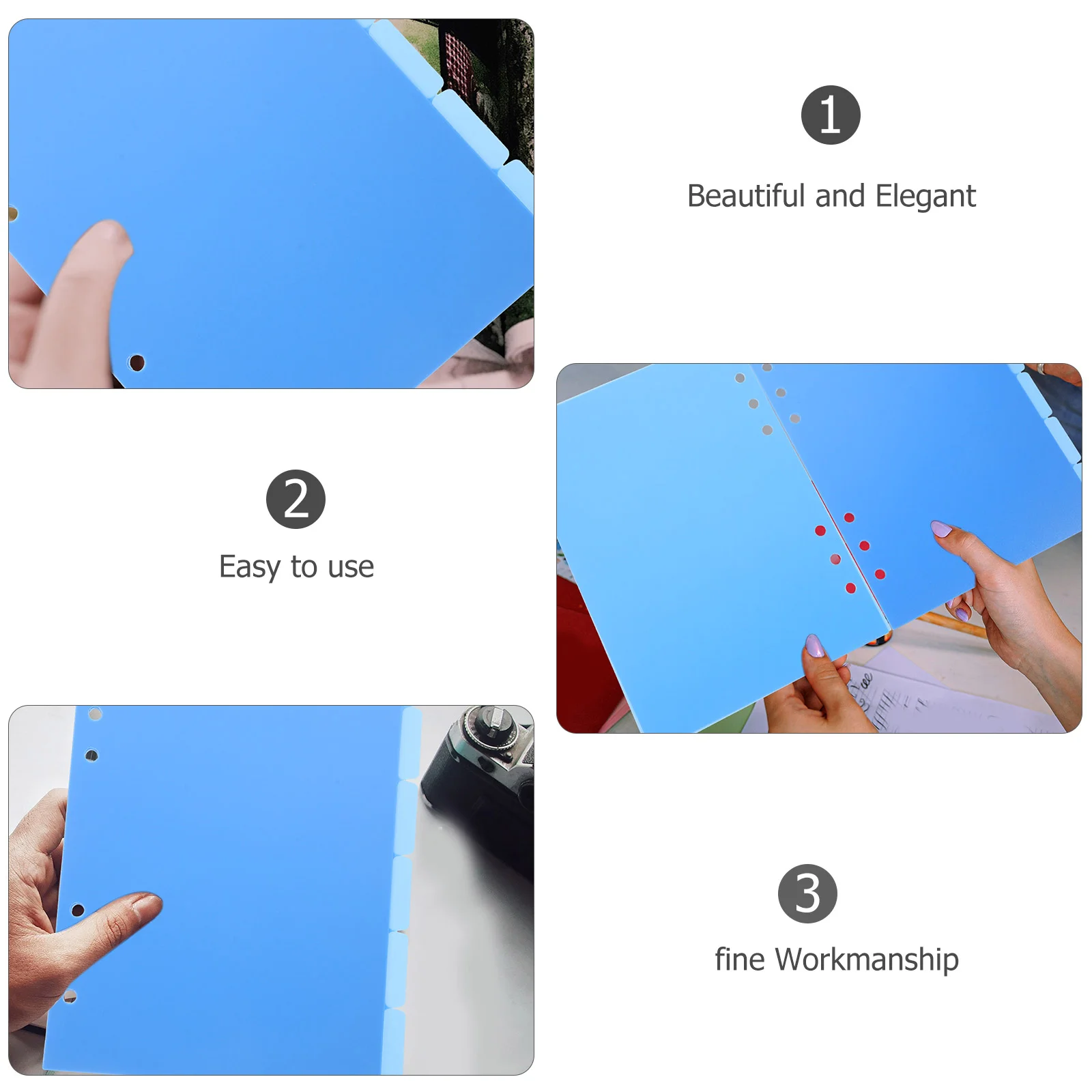 Blue Separator Page Detachable Binder Tabs Notebook Dividers for Notepad Bulk Labels