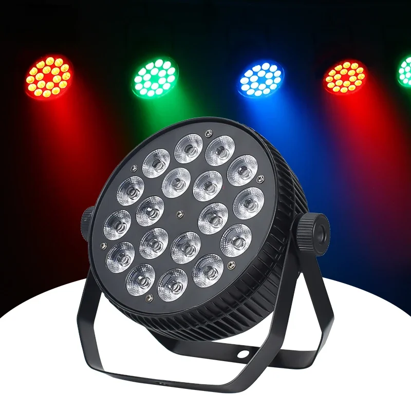 

Botai LED Stage Lighting 18x18W RGBWA UV 6in1 DMX Mini Flat Slim LED Par Can Light