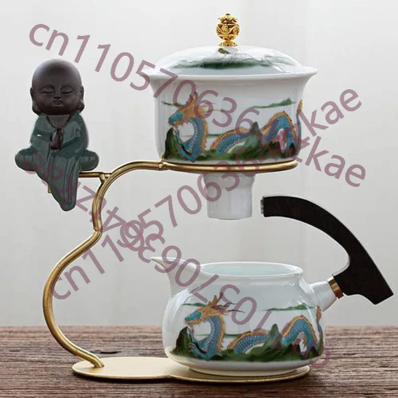 

Ceramic Semi-Automatic Magnetic Lazy Tea Set Home Anti-scalding Teapot Teacup