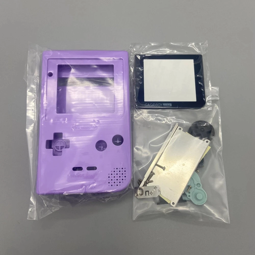 قذيفة الإسكان مع أزرار ، لوحة مطاطية موصل ، مجموعات عدسة لجيب Gameboy ، وحالة الألعاب الشاشة الأصلية ، ذات جودة عالية