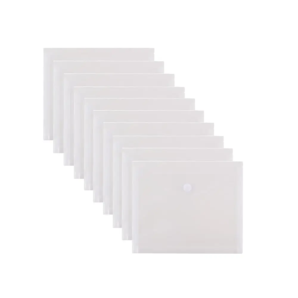 

8.5 x 11 Letter Sized Clear Plastic Envelopes with Expanding Gusset Document File Storage Holder 10 Pack Hook Loop Closure