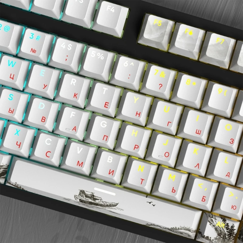 Imagem -02 - Teclas Oem Pbt Dyesub de 108 Teclas Plum Blossom para Teclado Russo Coreano Japonês Dropshipping