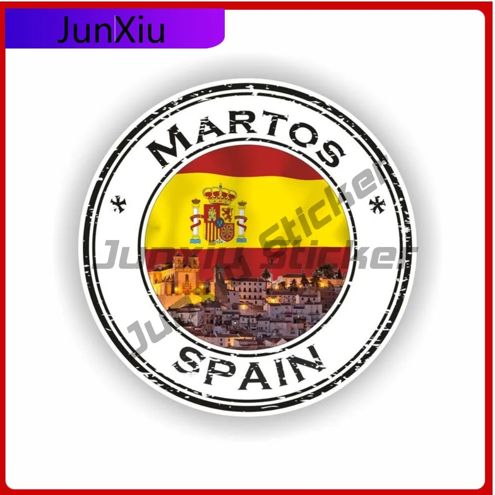 

Martos Spain Seal Trendy Motorcycle Waterproof Accessory Round Sticker Art Anti Scratch Car Laptop Funny Waterproof Durable