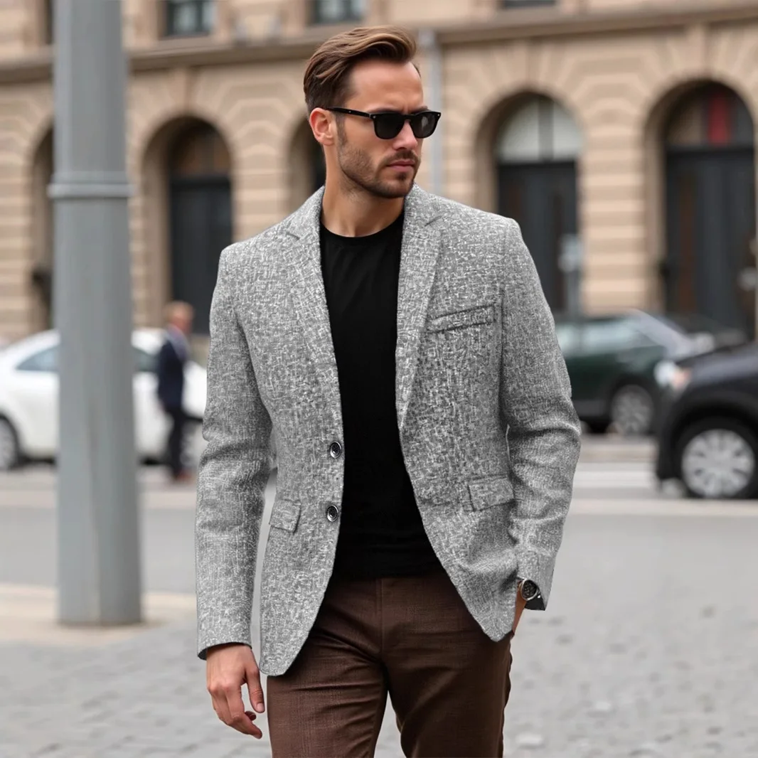 2026 Men's Spring And Autumn Business Casual Single-Breasted Jacket Lightweight Turn-Down Collar Blazer jackets men