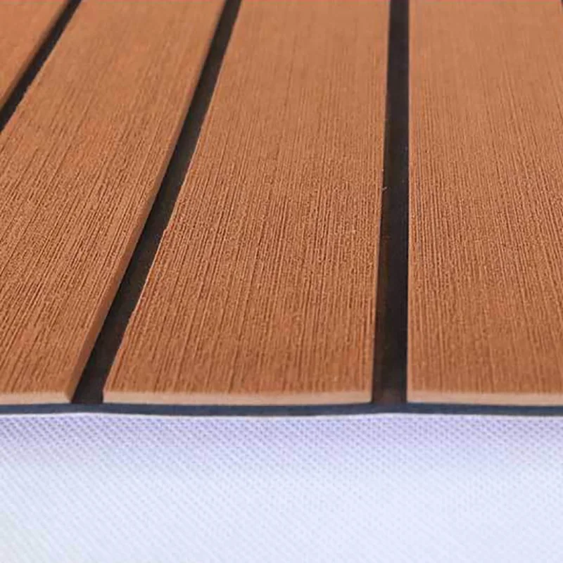 6MM Self Adhesive EVA Foam Teak Sheet Marine Boat Yacht Synthetic Decking Foam Floor Mat Flooring Brown 240X45cm