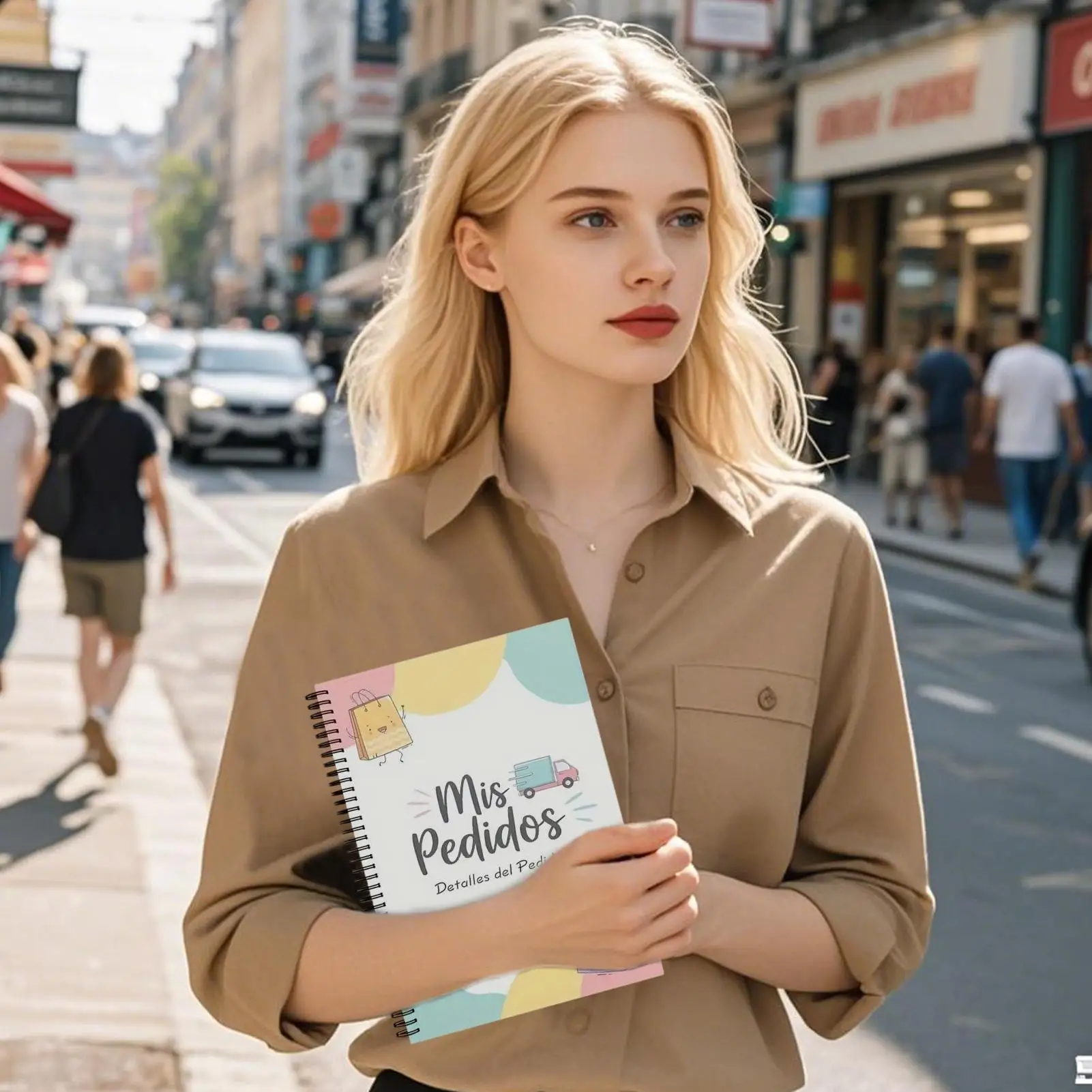 Libro de pedidos de ventas, cuaderno de pedidos de pista de compra en español para servidores, camareras, restaurantes de pequeñas empresas, grabación de trabajo