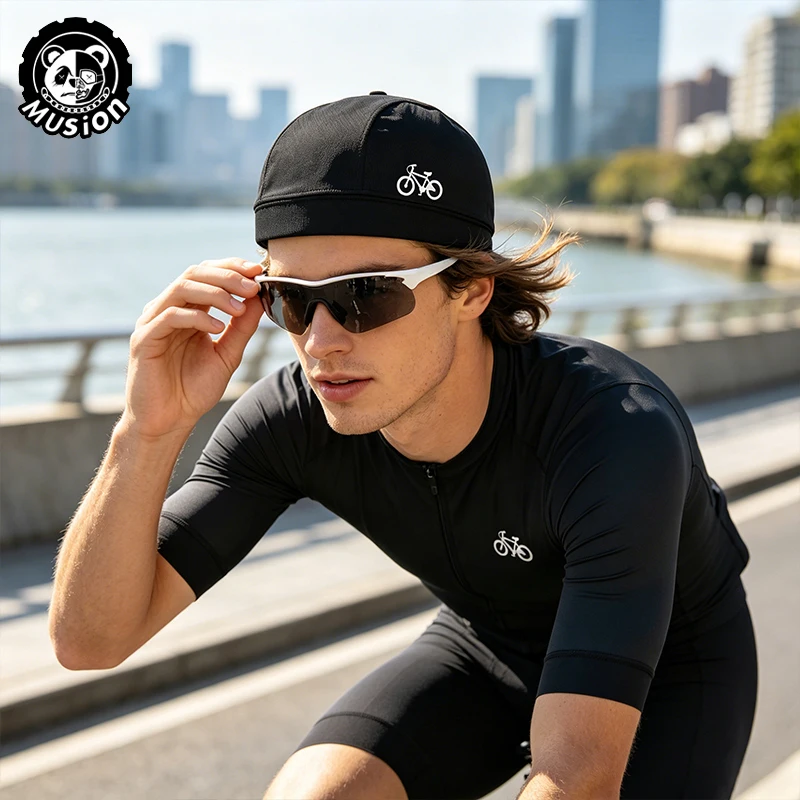 Musion Bonnet for Men Sweat Absorbent Cap Beanie Under Helmet Moisture Wicking Cycling Cap for Rider