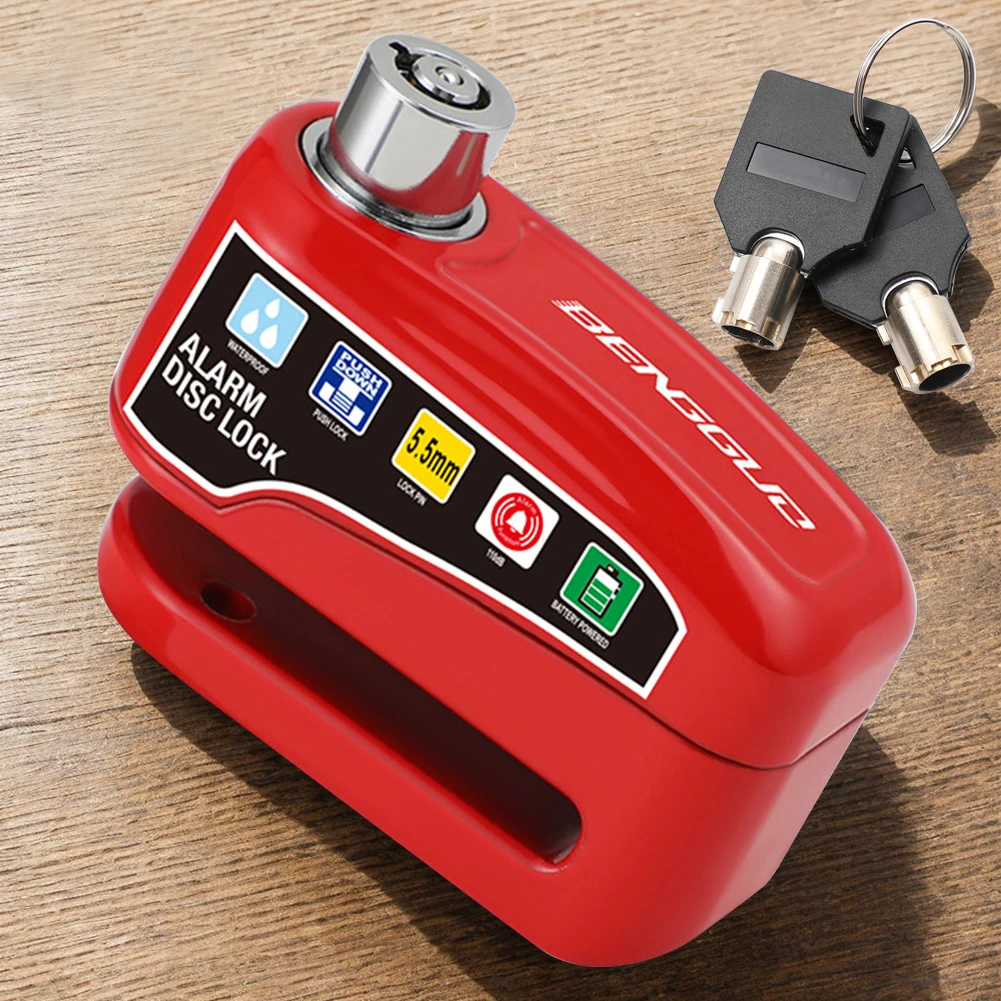 Motorcycle Alarm Wheel Disk Brake Lock Aluminum Alloy Motorcycle Alarm Brake Rotor Padlock Waterproof for Bicycle Motor Scooter - view 3