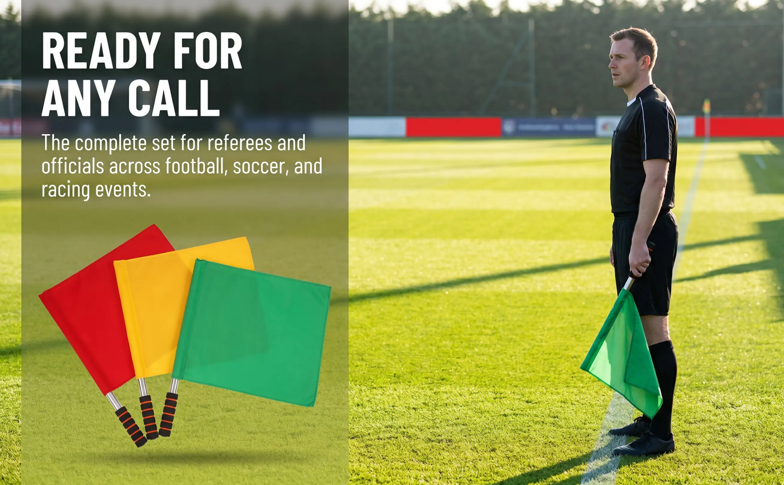 3Pcs Handheld Commanding Signal Flags Premium Traffic Warning Flags for Racing Fans Football Sporting Events Flag