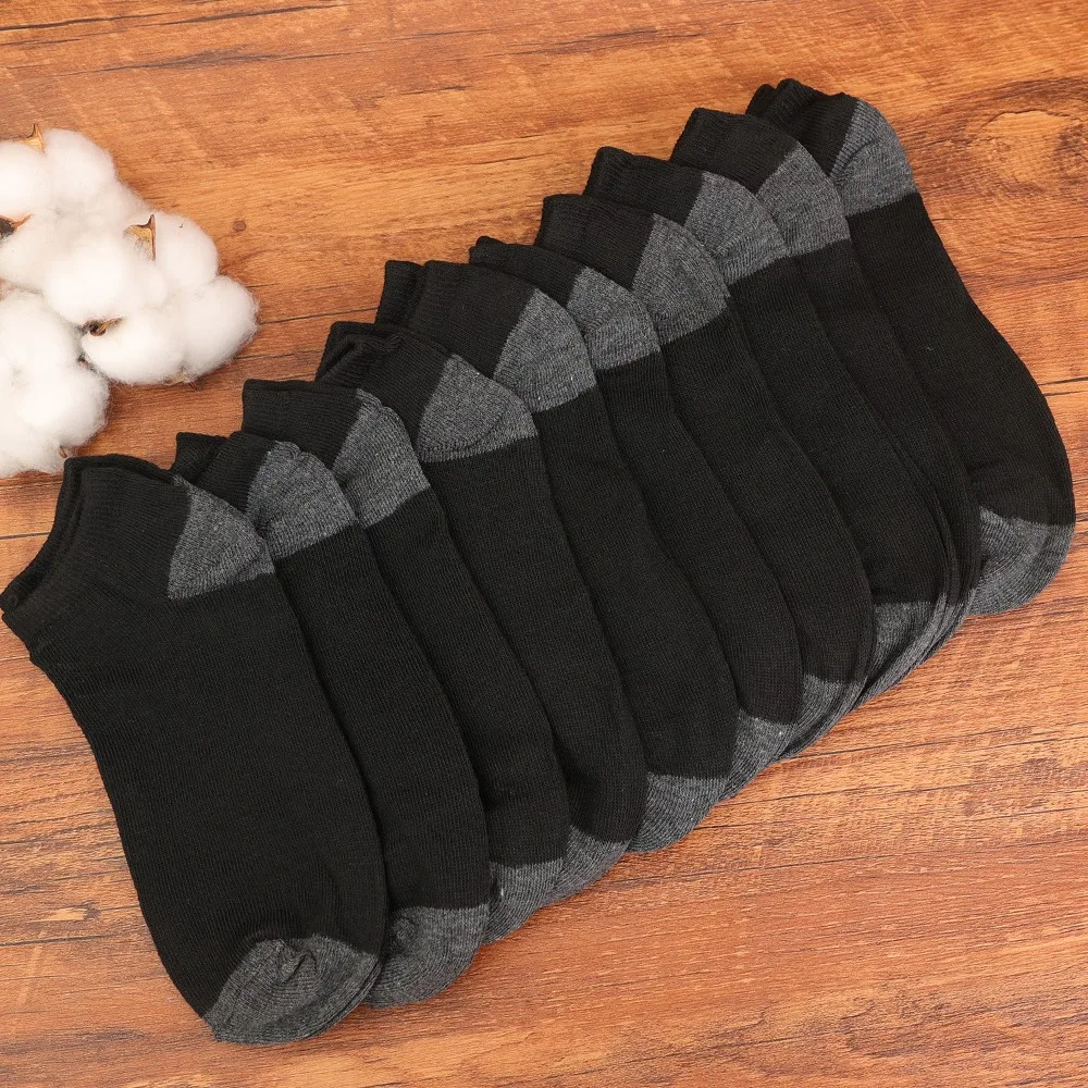 1-10Pairs تنفس الرجال الصيف الجوارب خفيفة الوزن لينة منخفضة قطع الكاحل الجوارب اللون كتلة موضة ارتداء اليومي الجوارب الراحة