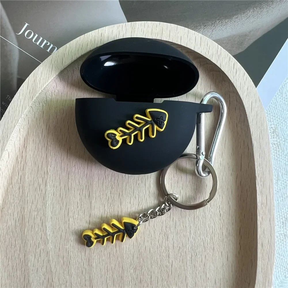 Per OnePlus Nord Buds 3 Pro/Pro 3 Custodia per auricolari con portachiavi Cartoon Cat Auricolari Cover Custodia in silicone carina per OnePlus