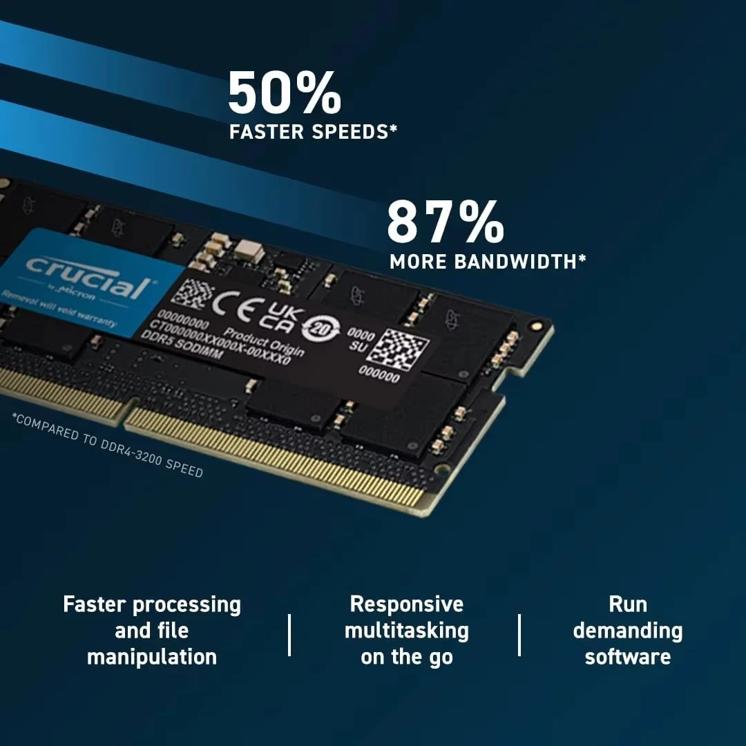 Crucial RAM 32GB 16GB DDR5 4800MHz 5600MHz 1.1v Laptop Memory image 3
