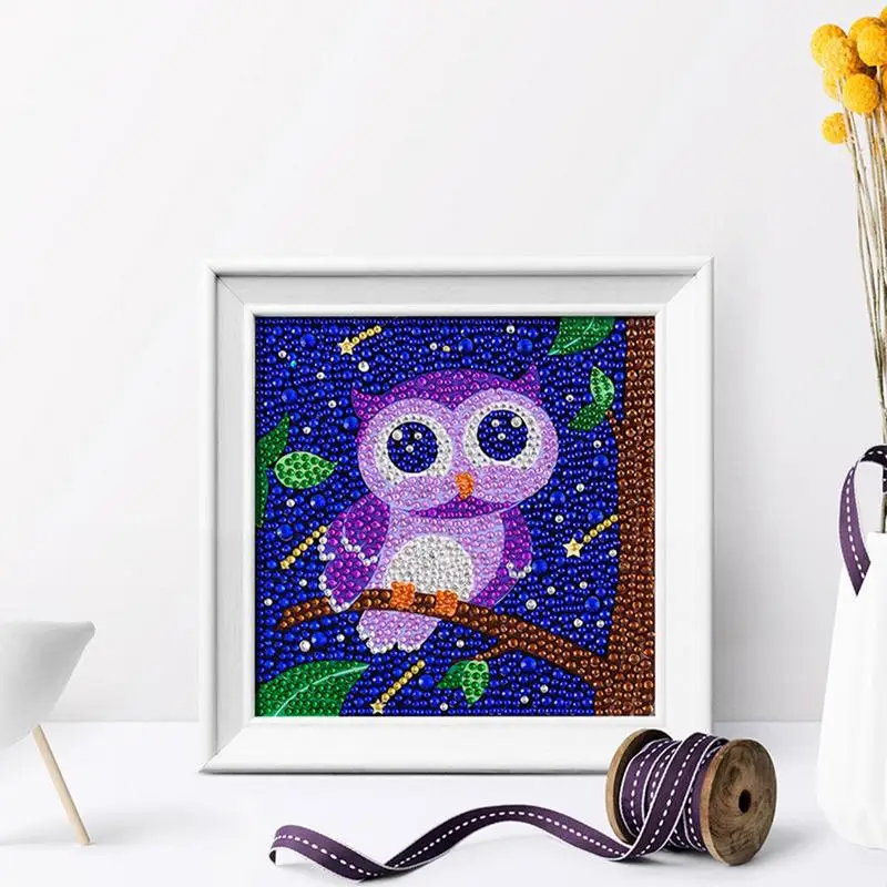 DIY Diamonds Painting By Number Kits For Kids Cartoon Animal Picture Crystal Rhinestone Diamond Embroidery For Children Gifts