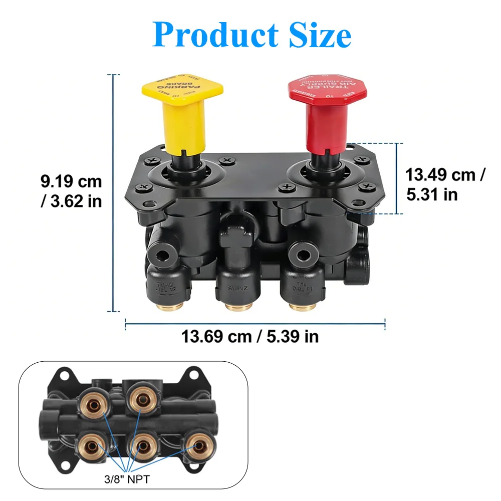 800257 MV-3 Dash Control Parking Brake Valve For Bendix Volvo Newstar Mack Freightliner 109392 5002691 109935 5002715 2014785C91