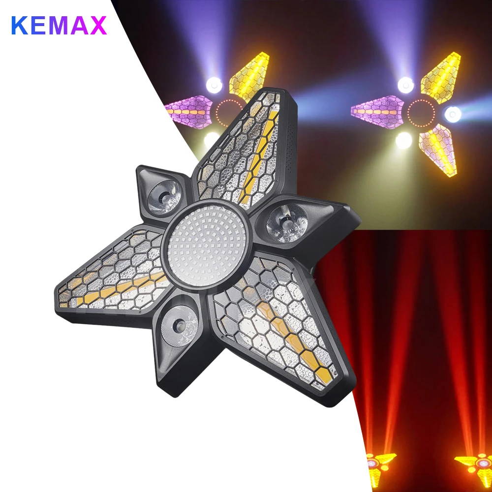 280W 3-Leaf  LED COB Stage Retro Light DMX Party Control Sound-Activated RGBW Pixel DJ Lighting for Disco Wedding Concert Club