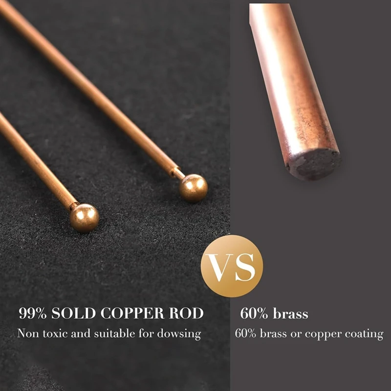 Copper Dowsing Rods 2PCS Divining Rods+Dowsing Pendulum + Divination Mat- For Divining Water,Treasure,Buried Items Etc