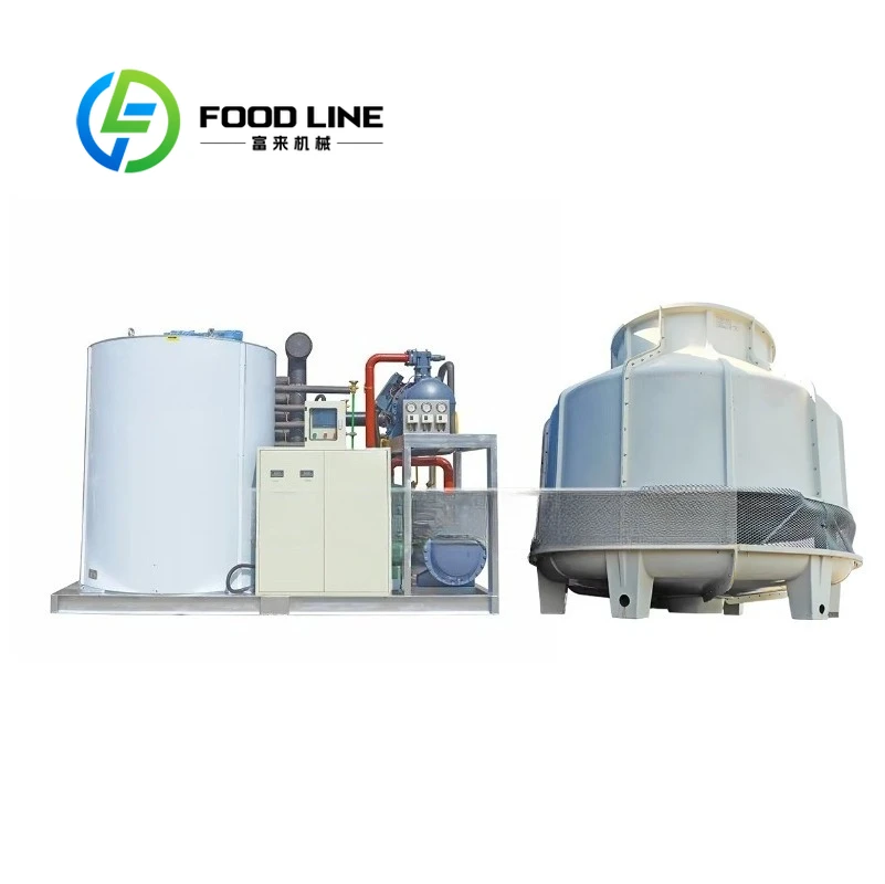Factory Industrial 25 Ton Flake Ice Making Machine 220V Water Cooling Fishy Food Cooler Pump Motor Core Components