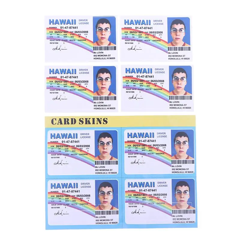 1/4PCS Mclovin Bank Credit Cards Bus Pass Stickers Cool Decoration Waterproof Card Driver's License Credit Card Sticker