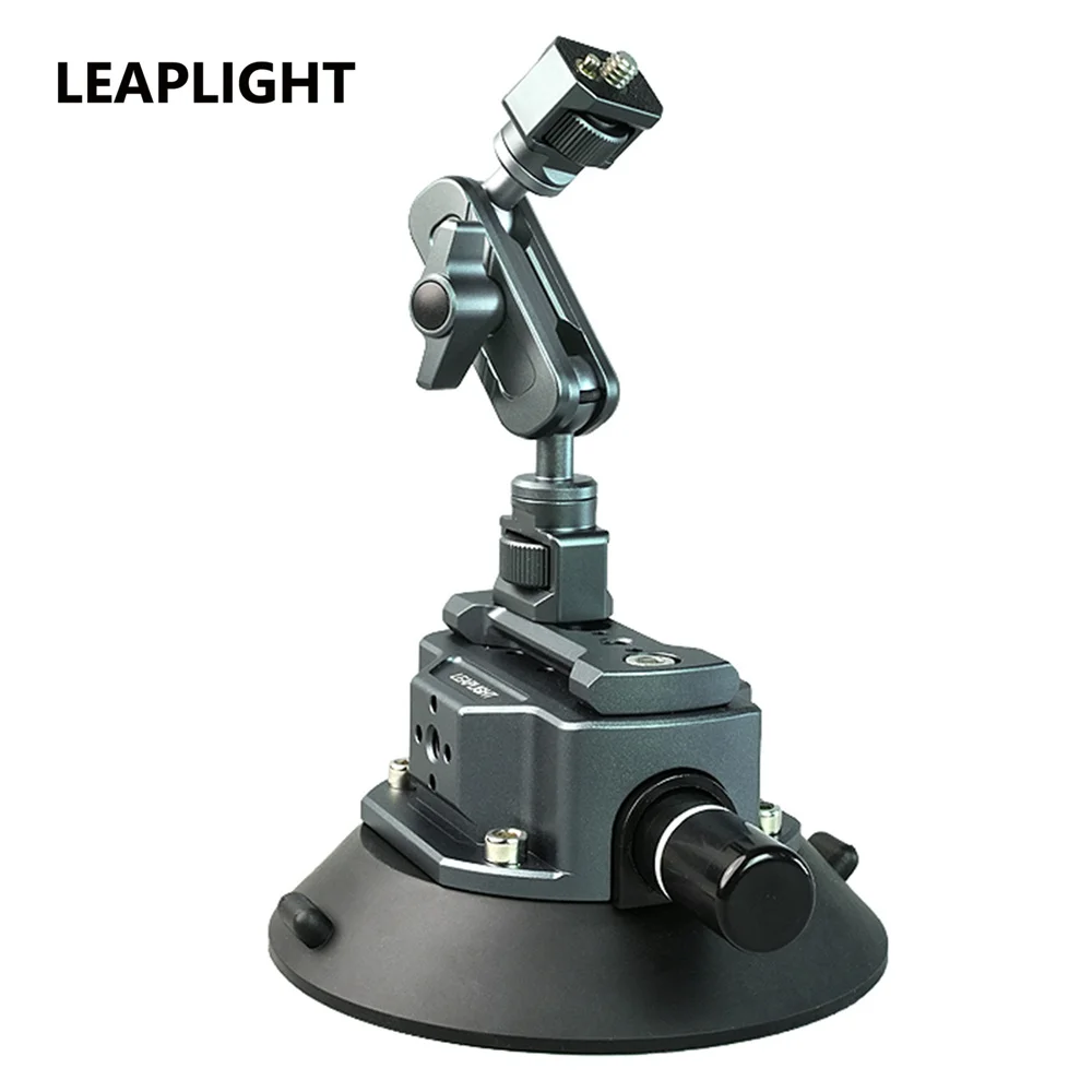 LEAPLIGHT Mocowanie przyssawki do aparatu z szyną NATO 1/4 i 3/8 Mocowanie próżniowe pompy powietrza na szybę samochodową do nagrywania wideo Gopro 12 11 10