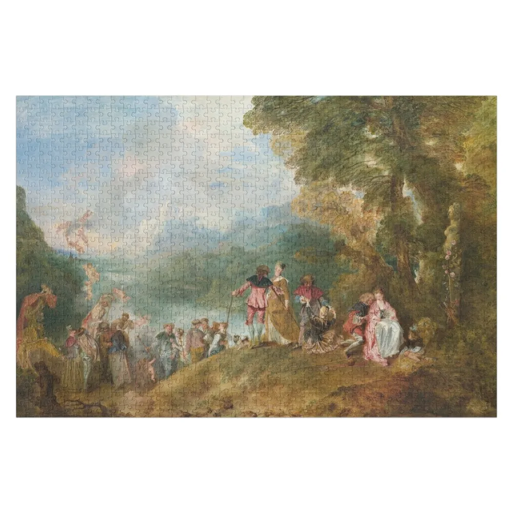 

Fine Art: The Embarkation for Cythera, Jean-Antoine Watteau Jigsaw Puzzle Baby Toy Woodens For Adults Puzzle