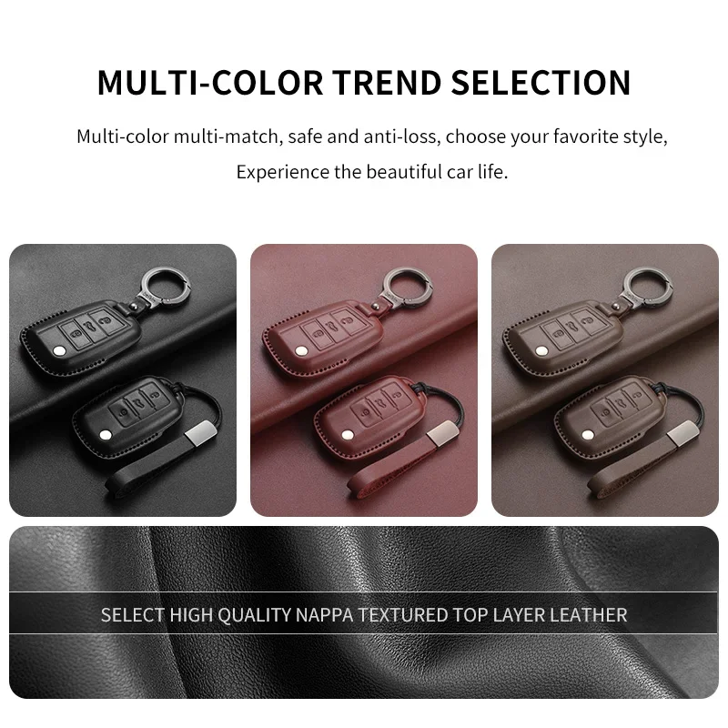 Car Flip Key Case Cover For VW Volkswagen Golf 7 MK7 Tiguan MK2 For Seat Ateca Leon FR 2 Ibiza Skoda Octavia Leather Keychain