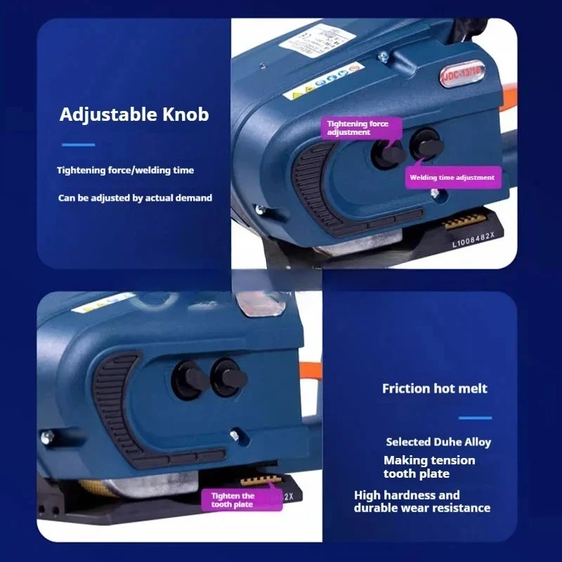 آلة الربط اللاسلكية PET PP 13 مم 16 مم شريط بلاستيكي JDC معدات التغليف التي تعمل بالبطارية مع بطاريتين عالية السعة #6