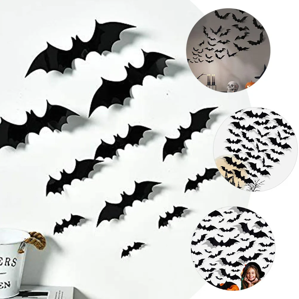 

36Pcs 3D Bat Decals Decor Bring Colour Life to Your Room 3D Bat Sticker Room Decal
