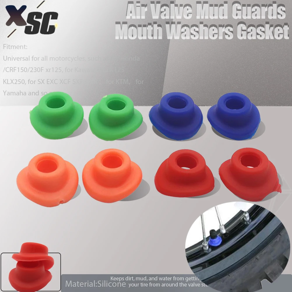 

Motorcycle Silicone Air Valve Dust Mud Guards Mouth Washers Seal Gasket For HONDA EXC SX SXF XC CRF YZF YZ WR125 WR250 For KTM